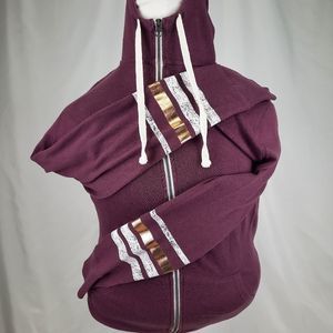 SO hoodie sweater lightweight sweatshirt long sleeve womens M zip thumb hole